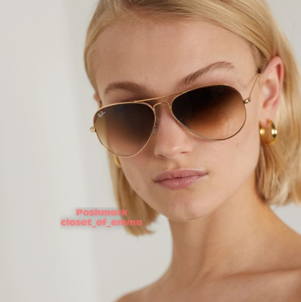 RayBan Aviator Gradient Brown Lenses RB3025 Golden Frame 58 - 62 NEW Unisex